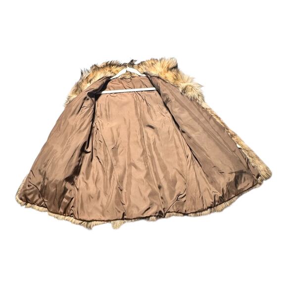 VTG REAL FOX FUR COAT WOMENS 40 brown beige Luxury mob wife - Picture 10 of 17